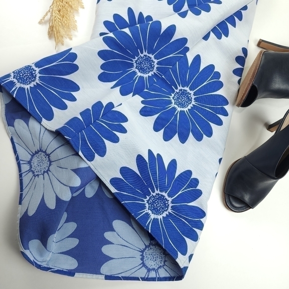 Anthropologie Hutck Blue Floral Halter Top Sleeveless Dress Sz S - Picture 3 of 16